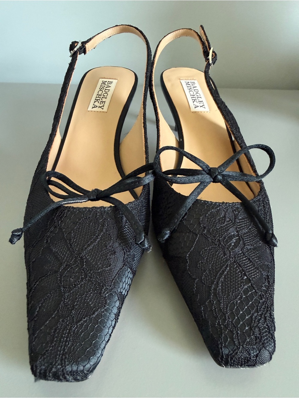 Badgley Mischka Black Slingback Heels 
– Size 6 – Never Worn - Picture 2 of 7